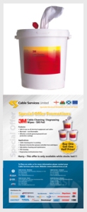 3m cable cleaning and degreasing wipes